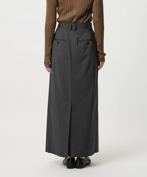 BEAUTY&YOUTH UNITED ARROWS(ビューティーアンドユースユナイテッドアローズ)の「毛ブレンド ストライプ タックロングスカート 防シワ ウォッシャブル(スカート・レディース・ダークグレー・XS/M/S)」の7枚目の写真