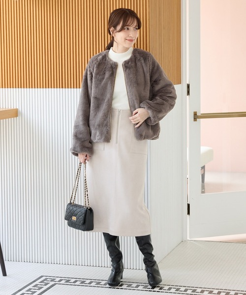 Honeys(ハニーズ)の「ヒールロングブーツ(ブーツ・レディース・ダークブラウン/ブラック・3L/L/LL/M/S)」の4枚目の写真