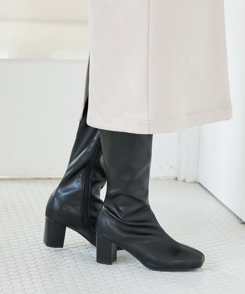 Honeys(ハニーズ)の「ヒールロングブーツ(ブーツ・レディース・ダークブラウン/ブラック・3L/L/LL/M/S)」の6枚目の写真