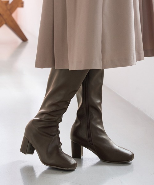 Honeys(ハニーズ)の「ヒールロングブーツ(ブーツ・レディース・ダークブラウン/ブラック・3L/L/LL/M/S)」の10枚目の写真