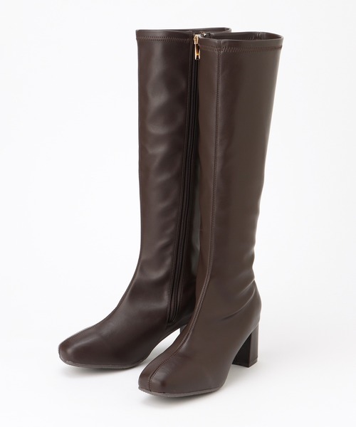 Honeys(ハニーズ)の「ヒールロングブーツ(ブーツ・レディース・ダークブラウン/ブラック・3L/L/LL/M/S)」の15枚目の写真