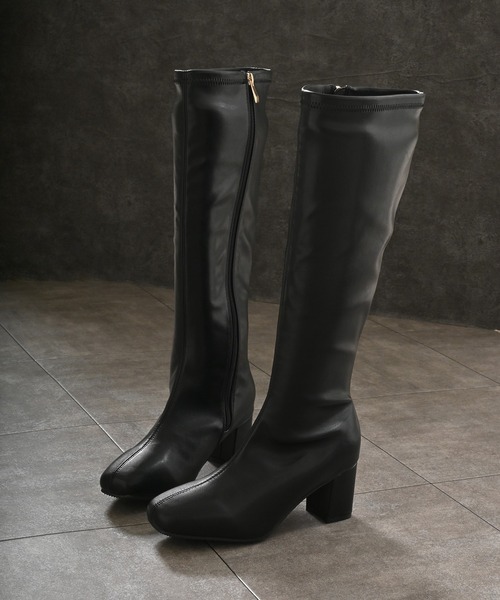 Honeys(ハニーズ)の「ヒールロングブーツ(ブーツ・レディース・ダークブラウン/ブラック・3L/L/LL/M/S)」の19枚目の写真