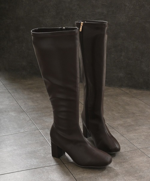 Honeys(ハニーズ)の「ヒールロングブーツ(ブーツ・レディース・ダークブラウン/ブラック・3L/L/LL/M/S)」の20枚目の写真