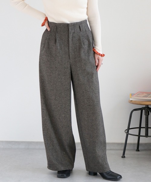cepo（セポ）の「〈セットアップ対応〉ツイードライクイージ－ワイドトラウザー（その他パンツ・レディース・チャコール/ブラウン/グレー系その他/ブラウン系その他・M）」の2枚目の写真