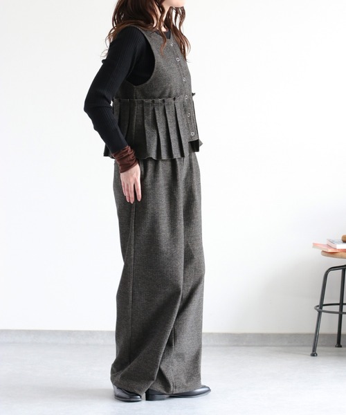 cepo（セポ）の「〈セットアップ対応〉ツイードライクイージ－ワイドトラウザー（その他パンツ・レディース・チャコール/ブラウン/グレー系その他/ブラウン系その他・M）」の6枚目の写真