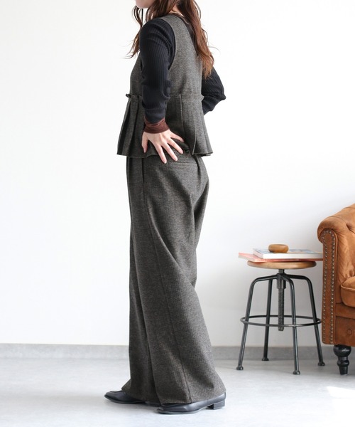 cepo（セポ）の「〈セットアップ対応〉ツイードライクイージ－ワイドトラウザー（その他パンツ・レディース・チャコール/ブラウン/グレー系その他/ブラウン系その他・M）」の8枚目の写真