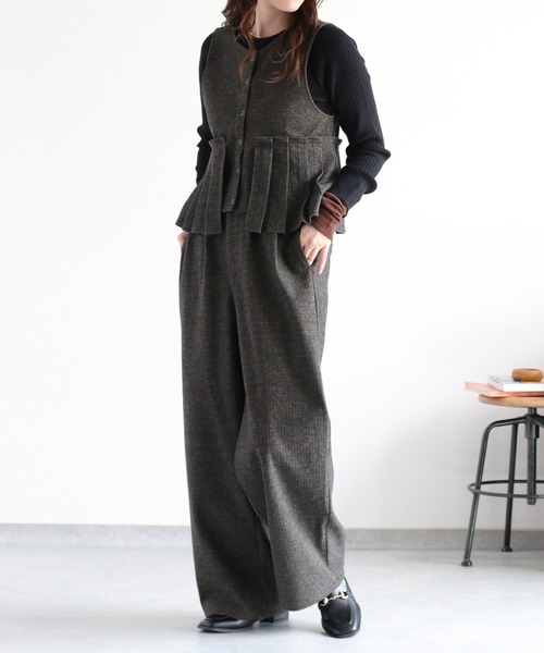 cepo（セポ）の「〈セットアップ対応〉ツイードライクイージ－ワイドトラウザー（その他パンツ・レディース・チャコール/ブラウン/グレー系その他/ブラウン系その他・M）」の9枚目の写真