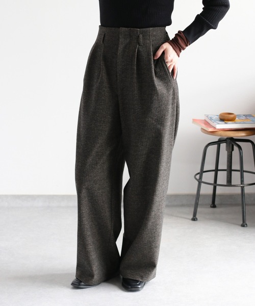 cepo（セポ）の「〈セットアップ対応〉ツイードライクイージ－ワイドトラウザー（その他パンツ・レディース・チャコール/ブラウン/グレー系その他/ブラウン系その他・M）」の12枚目の写真