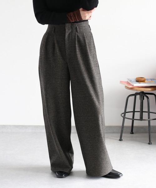 cepo（セポ）の「〈セットアップ対応〉ツイードライクイージ－ワイドトラウザー（その他パンツ・レディース・チャコール/ブラウン/グレー系その他/ブラウン系その他・M）」の11枚目の写真