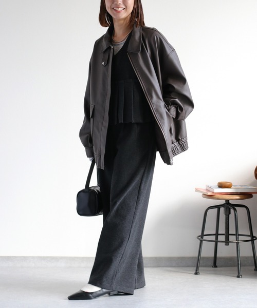 cepo（セポ）の「〈セットアップ対応〉ツイードライクイージ－ワイドトラウザー（その他パンツ・レディース・チャコール/ブラウン/グレー系その他/ブラウン系その他・M）」の16枚目の写真