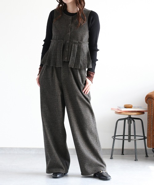 cepo（セポ）の「〈セットアップ対応〉ツイードライクイージ－ワイドトラウザー（その他パンツ・レディース・チャコール/ブラウン/グレー系その他/ブラウン系その他・M）」の5枚目の写真