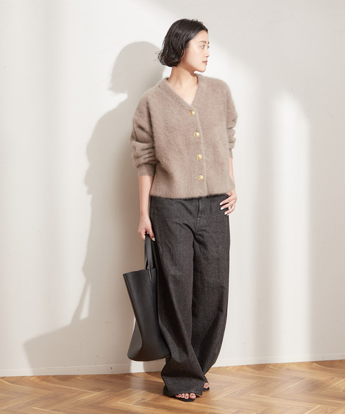 journal standard L'essage（ジャーナルスタンダードレサージュ）の「《追加3》ルーズウェービング 3D デニムパンツ（その他パンツ・レディース・ブラック/ネイビー・36/38）」の3枚目の写真