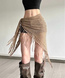 .KOM（ドットコム）の「『.KOM/ドットケーオーエム』フリンジラップスカート【Y】【CN】（スカート）」