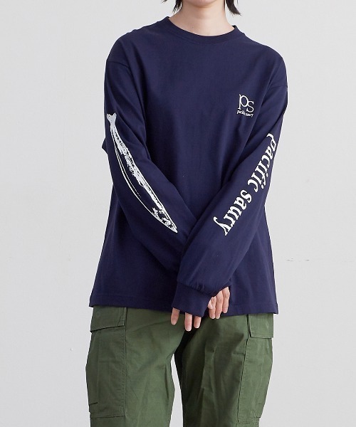 THE BAREFOOT(ベアフット)の「【 ALDAYS / オルデイズ 】PACIFIC SAURY / 秋刀魚 AL-AW018 DLI(Tシャツ/カットソー・レディース・ホワイト/グレー/ネイビー・FREE)」の3枚目の写真