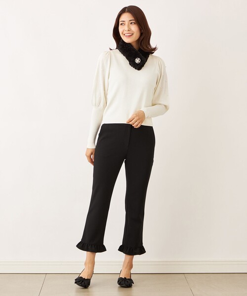 TO BE CHIC(トゥー ビー シック)の「ドットパールスリーブ ニット(ニット/セーター・レディース・グレー系その他2/グリーン系その他3/レッド系その他/ブラック/オフホワイト/ピンク系その他2・40/42)」の7枚目の写真