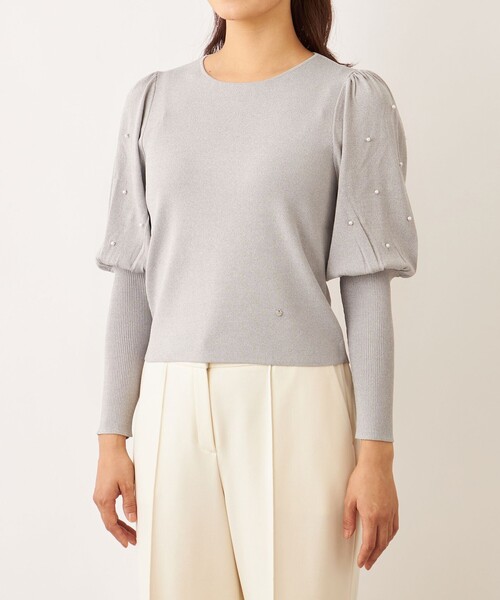 TO BE CHIC(トゥー ビー シック)の「ドットパールスリーブ ニット(ニット/セーター・レディース・グレー系その他2/グリーン系その他3/レッド系その他/ブラック/オフホワイト/ピンク系その他2・40/42)」の15枚目の写真