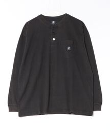 【brknhome/ブロークンホーム】ヘンリーネックポケット付ロンT オーバーサイズ