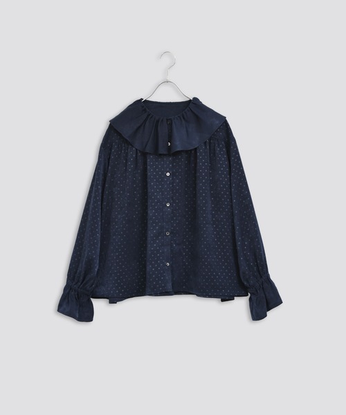 Kelen（ケレン）の「「KELEN / ケレン」フリルデザインブラウス（シャツ/ブラウス・レディース・ブラック/オフホワイト/ベージュ/ネイビー・S/M）」の4枚目の写真