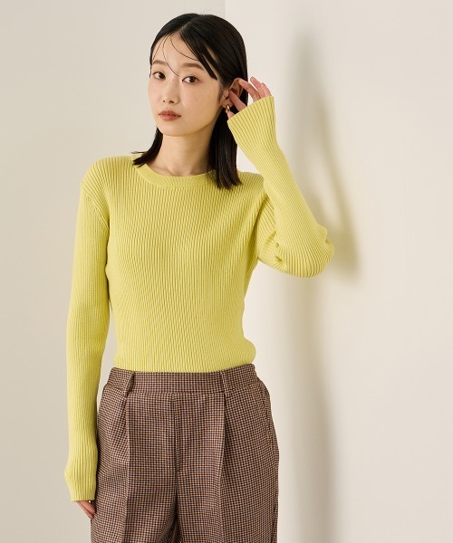 ketty(ケティ)の「チョウオンクルーネックニット≪手洗い可能≫(ニット/セーター・レディース・ライトグレー/ブラック系その他/ブラック/イエロー・M)」の4枚目の写真