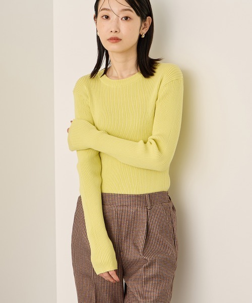 ketty(ケティ)の「チョウオンクルーネックニット≪手洗い可能≫(ニット/セーター・レディース・ライトグレー/ブラック系その他/ブラック/イエロー・M)」の15枚目の写真
