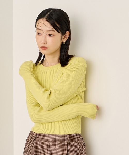 ketty(ケティ)の「チョウオンクルーネックニット≪手洗い可能≫(ニット/セーター・レディース・ライトグレー/ブラック系その他/ブラック/イエロー・M)」の16枚目の写真