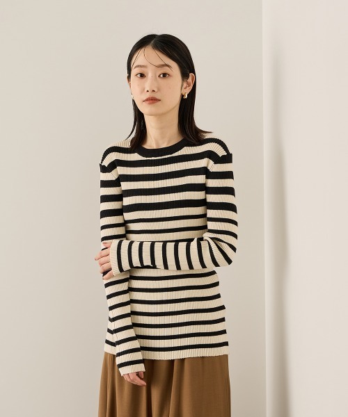ketty(ケティ)の「チョウオンクルーネックニット≪手洗い可能≫(ニット/セーター・レディース・ライトグレー/ブラック系その他/ブラック/イエロー・M)」の20枚目の写真