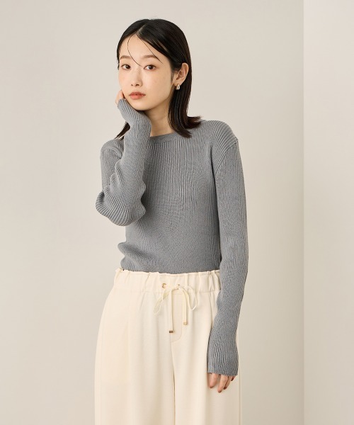 ketty(ケティ)の「チョウオンクルーネックニット≪手洗い可能≫(ニット/セーター・レディース・ライトグレー/ブラック系その他/ブラック/イエロー・M)」の6枚目の写真