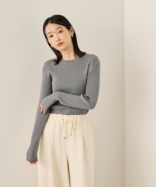 ketty(ケティ)の「チョウオンクルーネックニット≪手洗い可能≫(ニット/セーター・レディース・ライトグレー/ブラック系その他/ブラック/イエロー・M)」の7枚目の写真