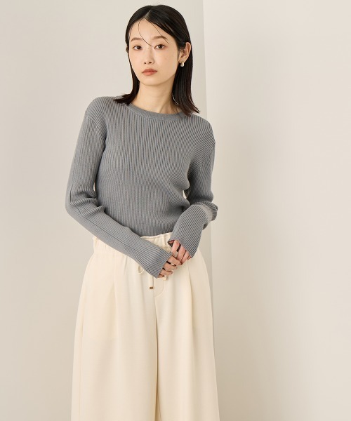 ketty(ケティ)の「チョウオンクルーネックニット≪手洗い可能≫(ニット/セーター・レディース・ライトグレー/ブラック系その他/ブラック/イエロー・M)」の8枚目の写真
