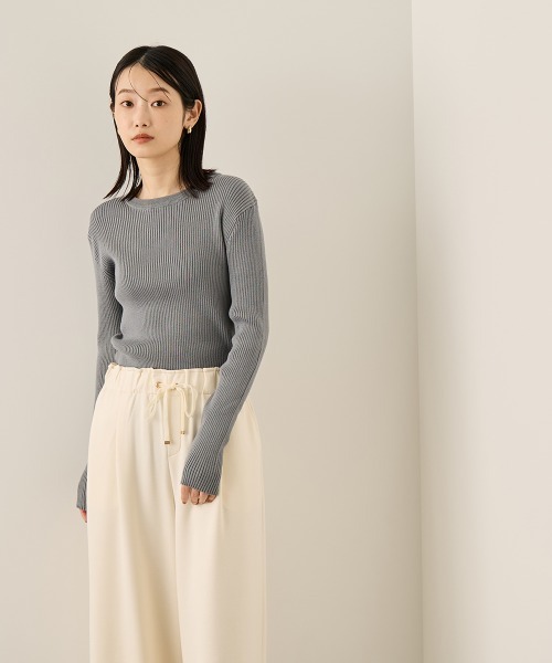 ketty(ケティ)の「チョウオンクルーネックニット≪手洗い可能≫(ニット/セーター・レディース・ライトグレー/ブラック系その他/ブラック/イエロー・M)」の9枚目の写真