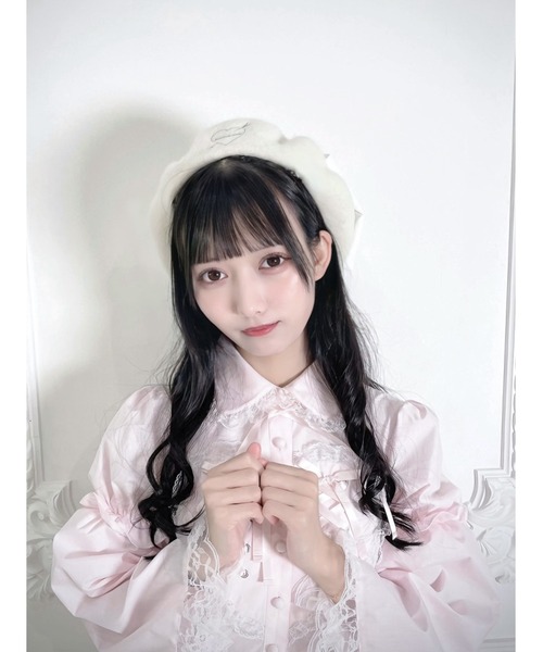 Jamie エーエヌケー（ジェイミーエーエヌケー）の「大きなリボンのベレー（ハンチング/ベレー帽・レディース・ホワイト/ブラック・FREE）」の9枚目の写真