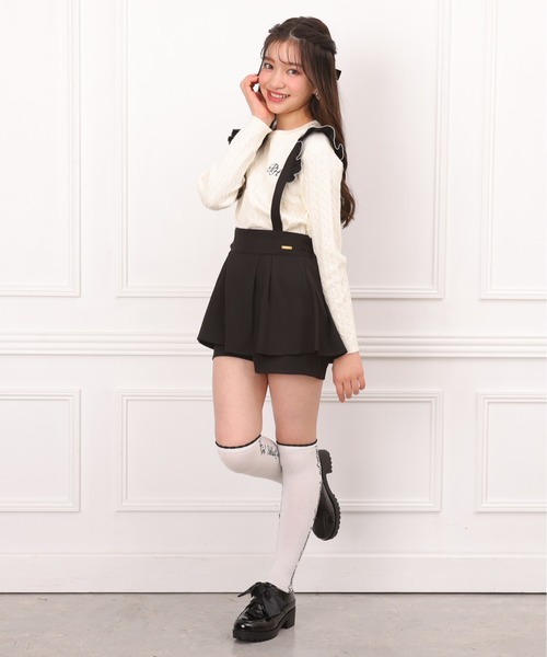 PINKHUNT（ピンクハント）の「PINKHUNT ピンクハント フリル肩紐付き ペプラムショートパンツ 1088K（その他パンツ・キッズ・ベビーピンク/ブラック・130cm/140cm/150cm/160cm/120cm）」の7枚目の写真