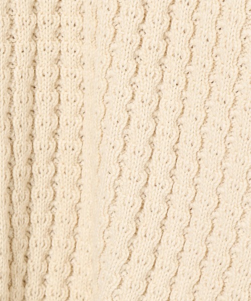 BAYFLOW（ベイフロー）の「アウトリンキングケーブルプルオーバー（ニット/セーター・レディース・オフホワイト/レッド/マスタード/ネイビー・FREE）」の13枚目の写真