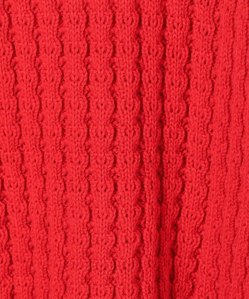 BAYFLOW（ベイフロー）の「アウトリンキングケーブルプルオーバー（ニット/セーター・レディース・オフホワイト/レッド/マスタード/ネイビー・FREE）」の14枚目の写真