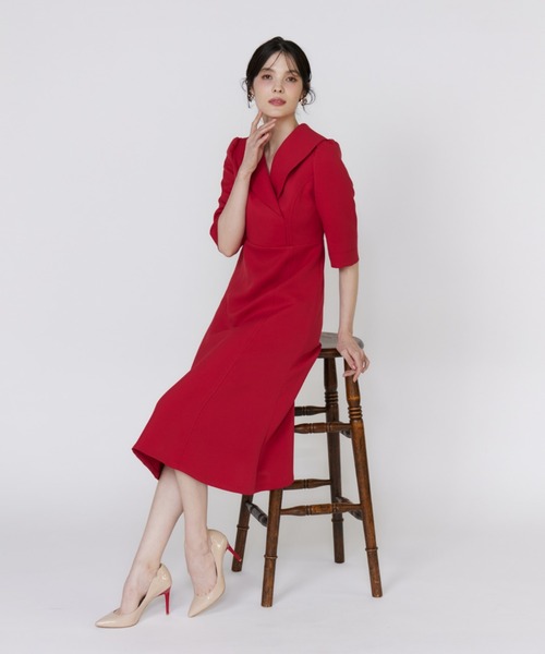 【美品】 LIMI feu リミフゥ ショールカラー ワンピース ドレス セール】《M Maglie le cassetto》ショールカラーワンピース（ドレス