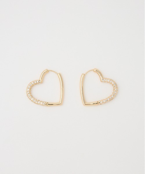 SLY（スライ）の「BIJOU HEART HOOP P/EARRING ビジュー ハート フープピアス（ピアス（両耳用）・レディース・シルバー/ゴールド・FREE）」の2枚目の写真