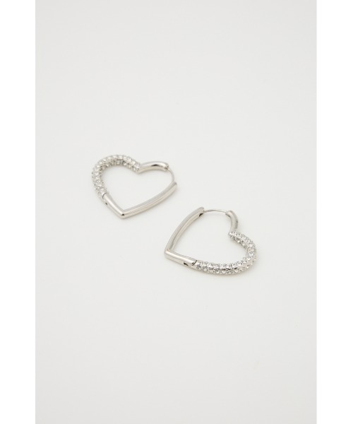 SLY（スライ）の「BIJOU HEART HOOP P/EARRING ビジュー ハート フープピアス（ピアス（両耳用）・レディース・シルバー/ゴールド・FREE）」の3枚目の写真