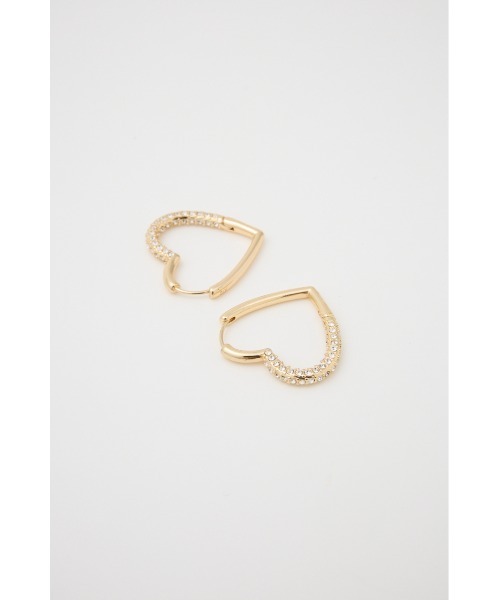 SLY（スライ）の「BIJOU HEART HOOP P/EARRING ビジュー ハート フープピアス（ピアス（両耳用）・レディース・シルバー/ゴールド・FREE）」の9枚目の写真