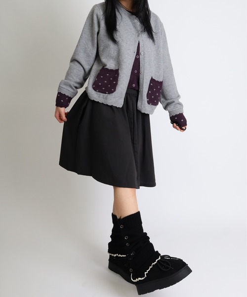 Vini（ヴィニ）の「ハイウエスト ギャザー ミニスカート（スカート・レディース・ブラック・MEDIUM）」の3枚目の写真