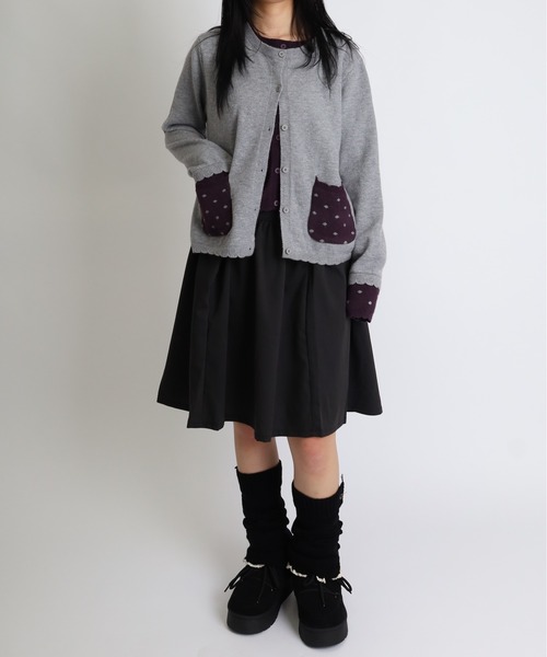 Vini（ヴィニ）の「ハイウエスト ギャザー ミニスカート（スカート・レディース・ブラック・MEDIUM）」の4枚目の写真