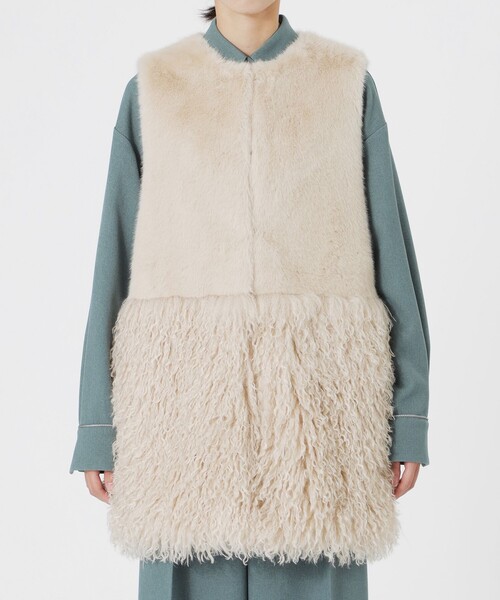 LOVELESS（ラブレス）の「ファーコンビベスト（ベスト・レディース・オフホワイト/ベージュ系その他3・34/36）」の9枚目の写真