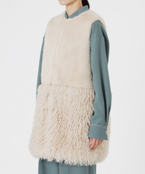 LOVELESS（ラブレス）の「ファーコンビベスト（ベスト・レディース・オフホワイト/ベージュ系その他3・34/36）」の10枚目の写真