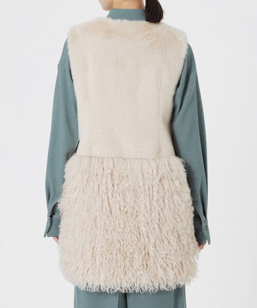 LOVELESS（ラブレス）の「ファーコンビベスト（ベスト・レディース・オフホワイト/ベージュ系その他3・34/36）」の11枚目の写真