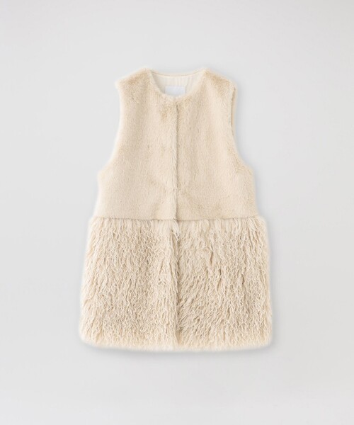 LOVELESS（ラブレス）の「ファーコンビベスト（ベスト・レディース・オフホワイト/ベージュ系その他3・34/36）」の4枚目の写真