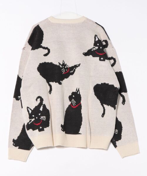 セール】アニマルパターン 総柄ジャガード ルーズニット プルオーバー