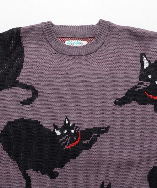 セール】アニマルパターン 総柄ジャガード ルーズニット プルオーバー