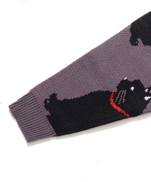 セール】アニマルパターン 総柄ジャガード ルーズニット プルオーバー