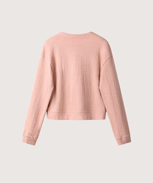 LA POMME jours(ラポミ・ジュール)の「Embroidered Character Cardigan(カーディガン/ボレロ・レディース・グレー/アイボリー/ピンク・SMALL/MEDIUM/LARGE)」の5枚目の写真