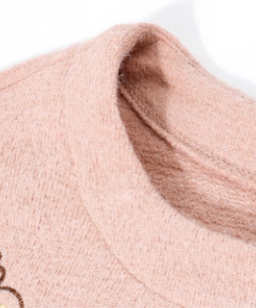 LA POMME jours(ラポミ・ジュール)の「Embroidered Character Cardigan(カーディガン/ボレロ・レディース・グレー/アイボリー/ピンク・SMALL/MEDIUM/LARGE)」の6枚目の写真