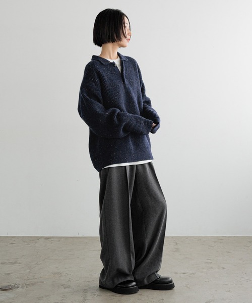 LFM(U)】カラーネップニットポロ 618257（ニット/セーター）｜LOWRYS